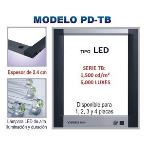 NEGATOSCOPIO TIPO LED TRIPLE CAMPO. SLIM ROYAL – PD-TB-3