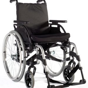 SILLA DE RUEDAS DE ALUMINIO DE 45.5 CM GRIS MOD. BASIX 2
